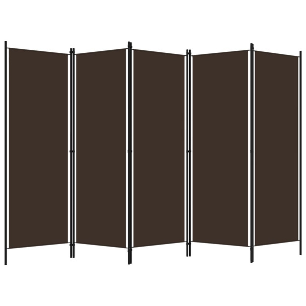 Sobna pregrada s 5 panela smeđa 250 x 180 cm