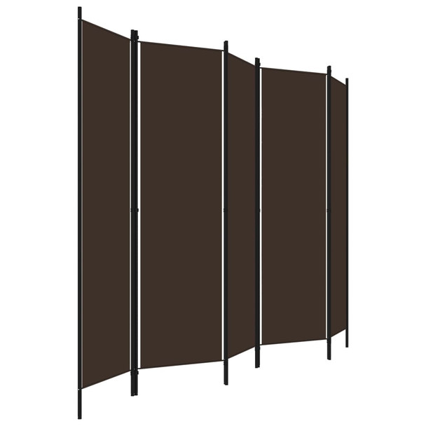 Sobna pregrada s 5 panela smeđa 250 x 180 cm