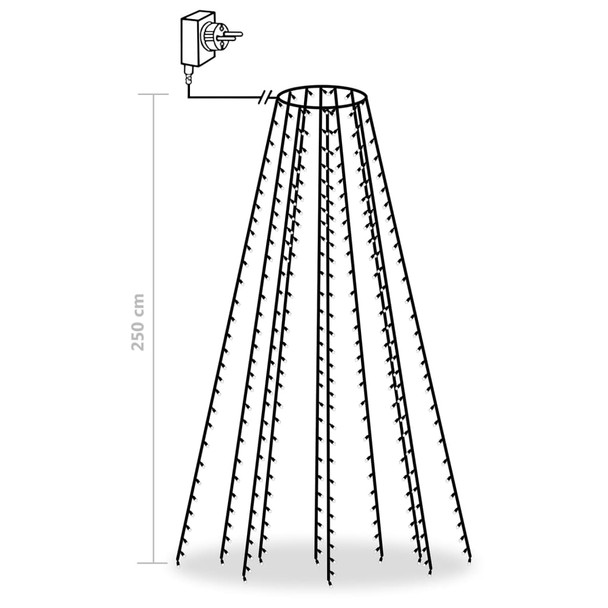 Mrežasta svjetla za božićno drvce 250 LED raznobojna 250 cm