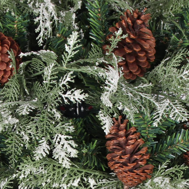 Božićno drvce sa šiškama zeleno-bijelo 195 cm PVC i PE