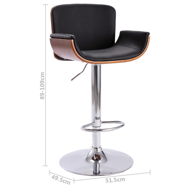 Barski stolac od umjetne kože crni 287375
