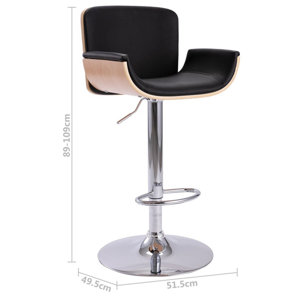 Barski stolac od umjetne kože crni 287378