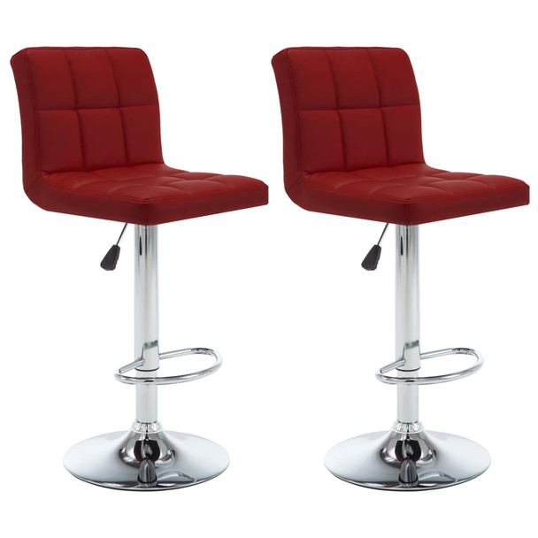 Barski stolci od umjetne kože 2 kom crvena boja vina 323639