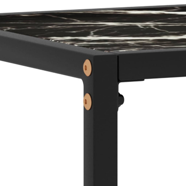 Konzolni stol crni 80 x 35 x 75 cm od kaljenog stakla 322810