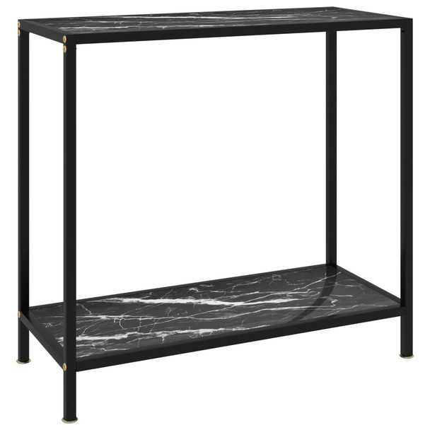 Konzolni stol crni 80 x 35 x 75 cm od kaljenog stakla 322834