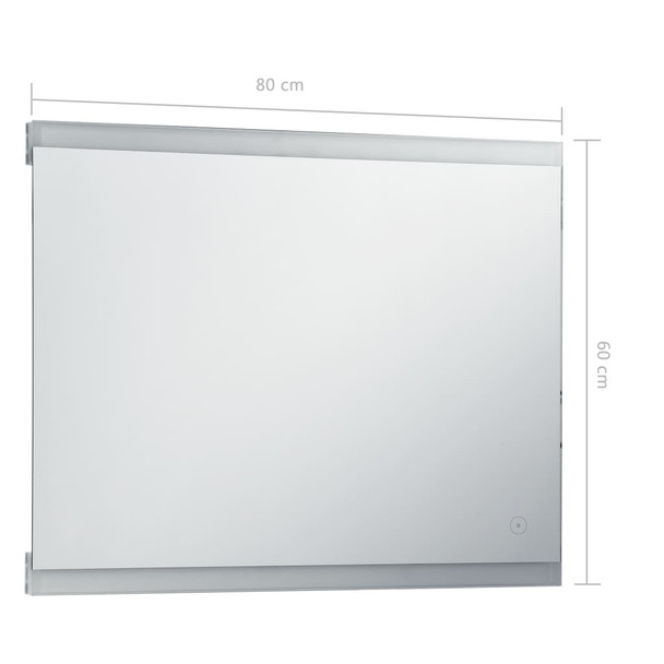 Kupaonsko LED zidno ogledalo sa senzorom na dodir 80 x 60 cm 144733