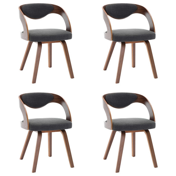 Blagovaonske stolice od savijenog drva i tkanine 4 kom tamnosive 278842