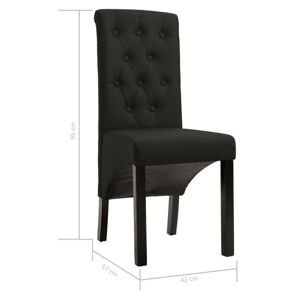 Blagovaonske stolice od tkanine 2 kom crne 248991