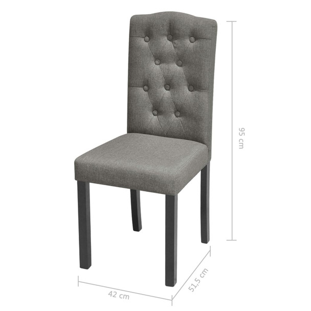 Blagovaonske stolice od tkanine 2 kom svjetlosive 242223