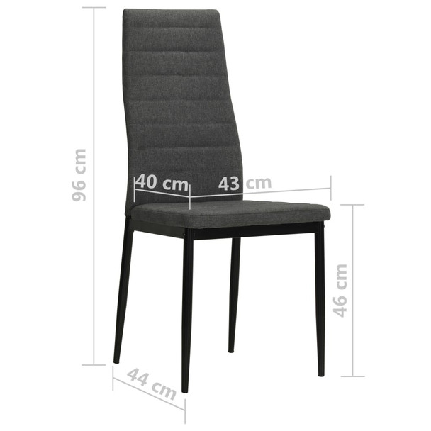 Blagovaonske stolice od tkanine 2 kom tamnosive 246179