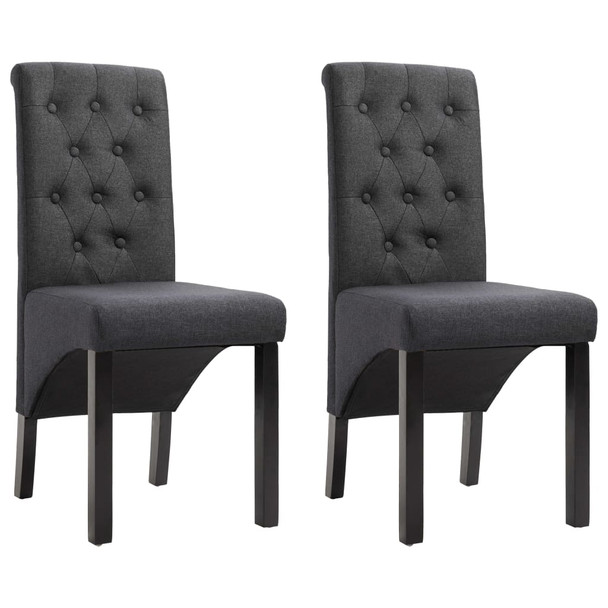 Blagovaonske stolice od tkanine 2 kom tamnosive 248986