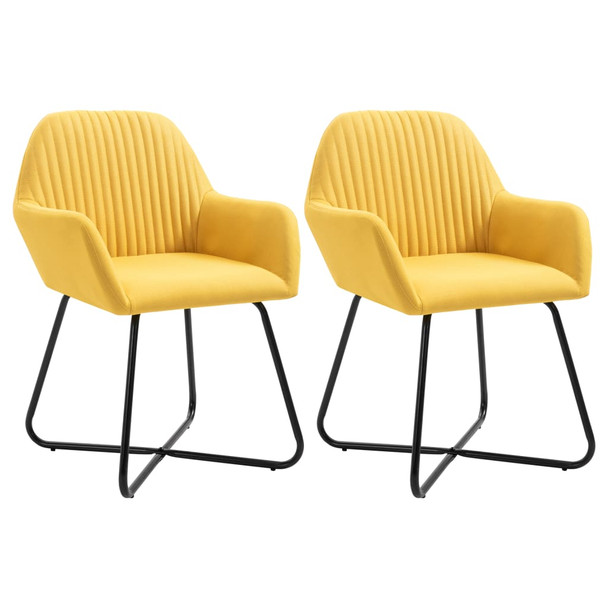 Blagovaonske stolice od tkanine 2 kom žute 249814