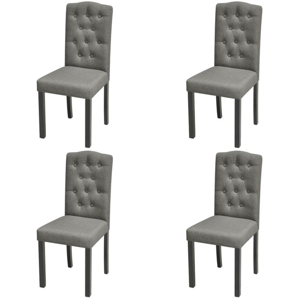 Blagovaonske stolice od tkanine 4 kom sive 242224