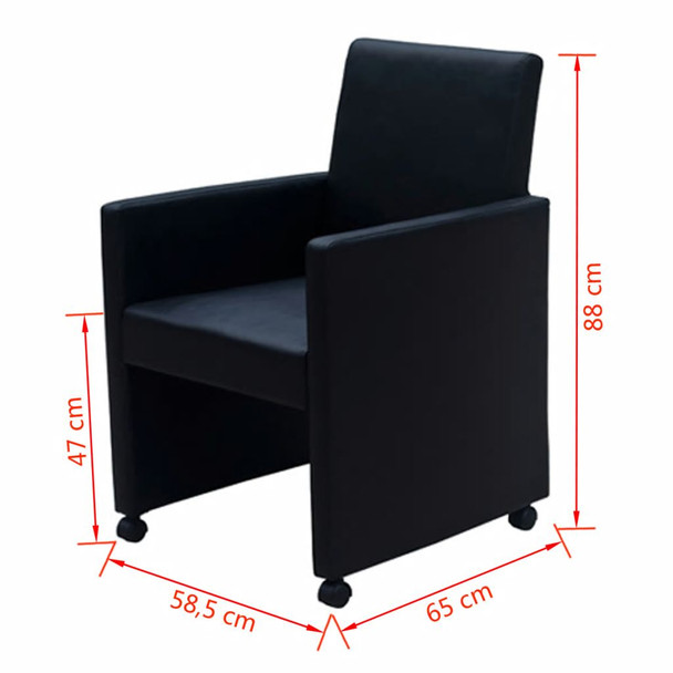 Blagovaonske stolice od umjetne kože 6 kom crne 160184