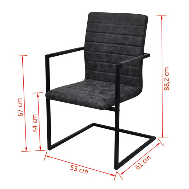 vidaXL Konzolne blagovaonske stolice od umjetne kože 2 kom crne 242285