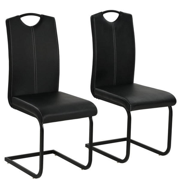 Konzolne blagovaonske stolice od umjetne kože 2 kom crne 246193