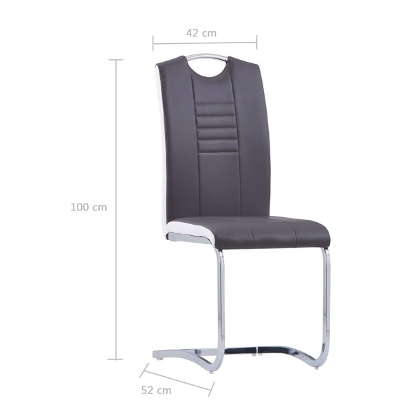 Konzolne blagovaonske stolice od umjetne kože 2 kom sive 281773