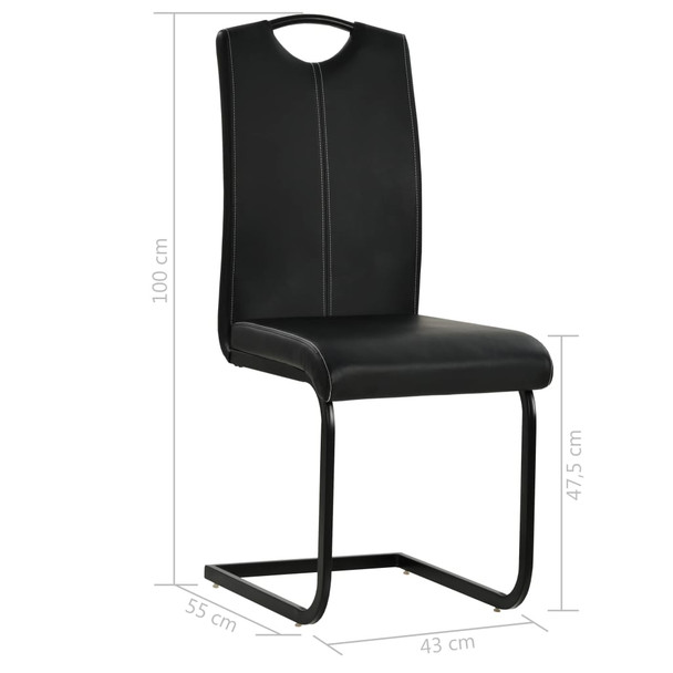 Konzolne blagovaonske stolice od umjetne kože 4 kom crne 246194