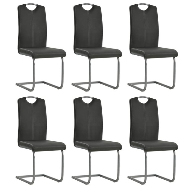 Konzolne blagovaonske stolice od umjetne kože 6 kom sive 275462