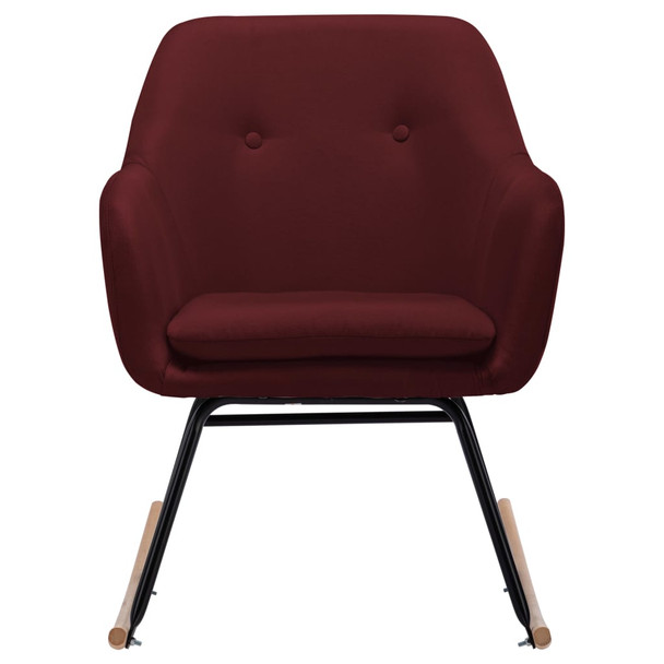 Stolica za ljuljanje od tkanine crvena boja vina