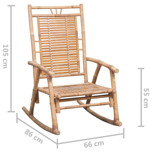 Stolica za ljuljanje od bambusa s jastukom 3063907