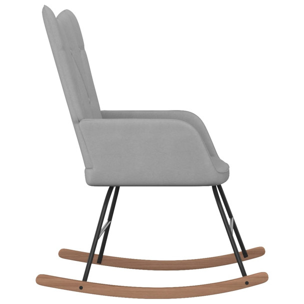 Stolica za ljuljanje s osloncem za noge svjetlosiva od tkanine