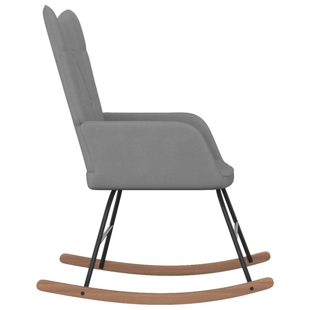 Stolica za ljuljanje s osloncem za noge tamnosiva od tkanine
