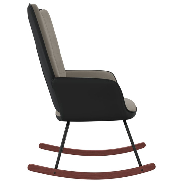 Stolica za ljuljanje svjetlosiva od baršuna i PVC-a