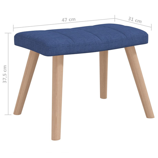 Stolica za ljuljanje s osloncem za noge plava od tkanine 328022