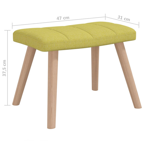 Stolica za ljuljanje s osloncem za noge zelena od tkanine 328023