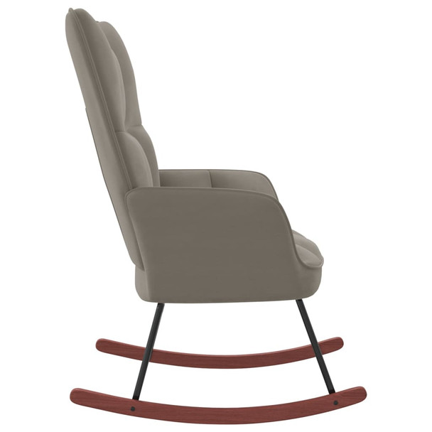 Stolica za ljuljanje svjetlosiva baršunasta