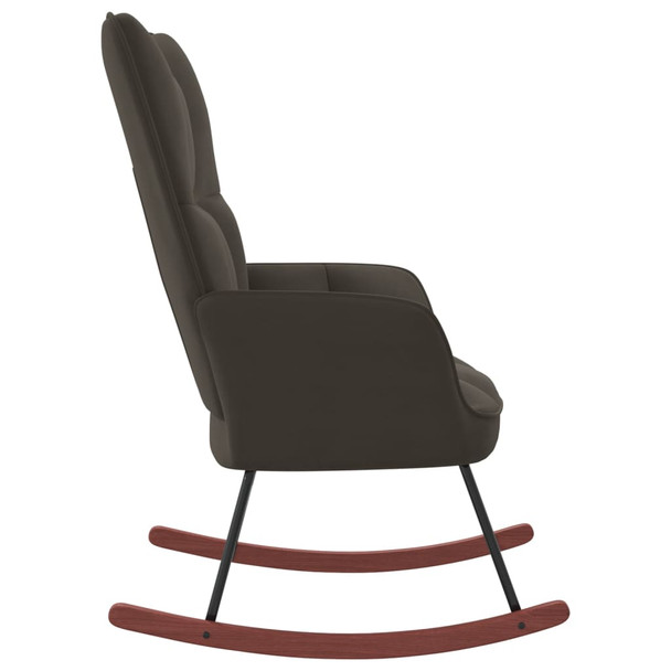 Stolica za ljuljanje tamnosiva baršunasta 328140