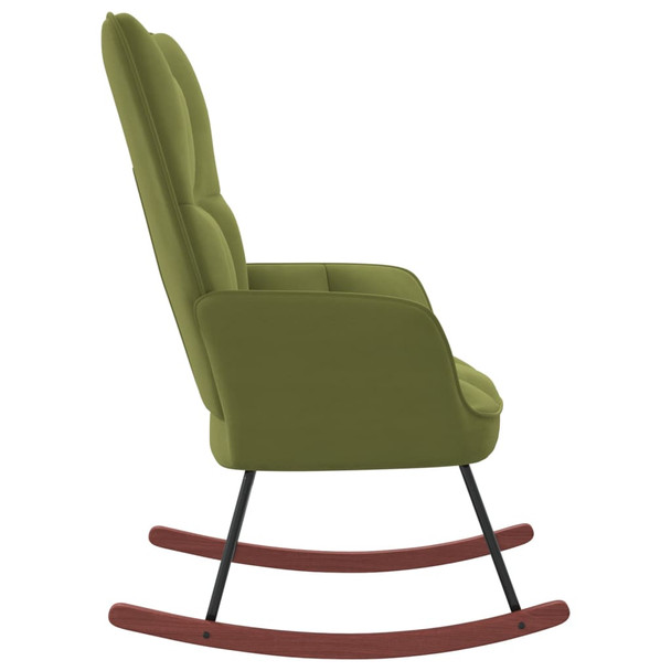 Stolica za ljuljanje svjetlozelena baršunasta 328142