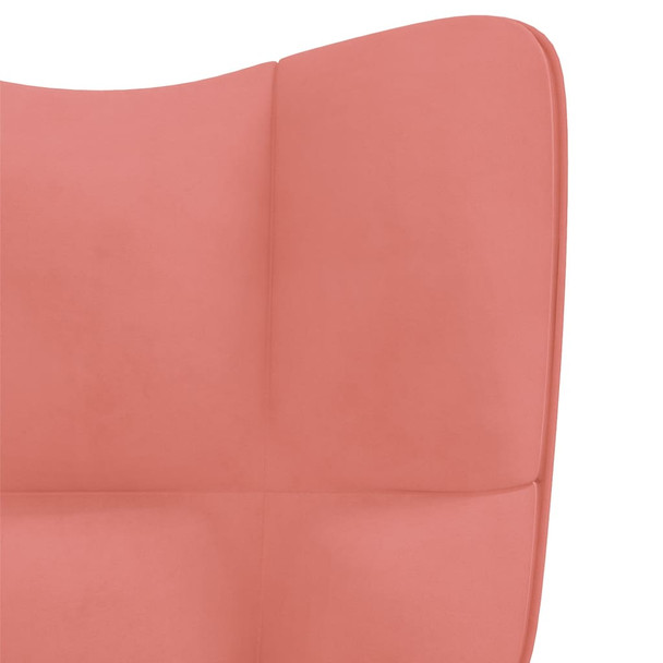 Stolica za ljuljanje ružičasta baršunasta 328143