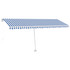 Tenda na ručno uvlačenje s LED svjetlom 500x300 cm plavo-bijela 3069581