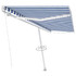 Tenda na ručno uvlačenje s LED svjetlom 500x300 cm plavo-bijela 3069581