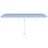 Tenda na ručno uvlačenje s LED svjetlom 500x300 cm plavo-bijela 3069581