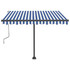 Tenda na ručno uvlačenje LED 300 x 250 cm plavo-bijela 3069701