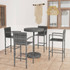 5-dijelni vrtni barski set od poliratana sivi 3064773