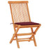 3-dijelni bistro set s jastucima boje vina od masivne tikovine 3063234