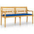 Klupa Batavia s plavim jastukom 150 cm od masivne tikovine 3100851 Klupa Batavia s plavim jastukom 150 cm od masivne tikovine 3100851