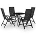 5-dijelni bistro set crni i antracit 3070658