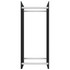 Stalak za drva za ogrjev crni 40 x 35 x 100 cm kaljeno staklo 327467