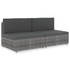 Modularni dvosjed od poliratana sivi 49523