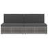 Modularni dvosjed od poliratana sivi 49523