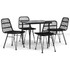 5-dijelni vrtni blagovaonski set od poliratana crni 3157881