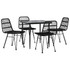 5-dijelni vrtni blagovaonski set od poliratana crni 3157881