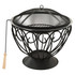 313360 2-in-1 Fire Pit and BBQ with Poker 59x59x60 cm Stainless Steel 313360