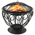 313360 2-in-1 Fire Pit and BBQ with Poker 59x59x60 cm Stainless Steel 313360