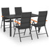 5-dijelni vrtni blagovaonski set crno-smeđi 3060072